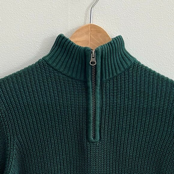 The Children's Place Boys 1/4 Zip Knit Sherpa Lined Collar Sweater - Green - L - Picture 3 of 8